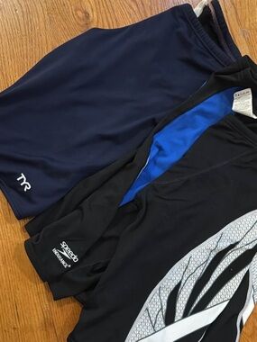 Speedo Men's Black Swim Jammers with Blue Liner